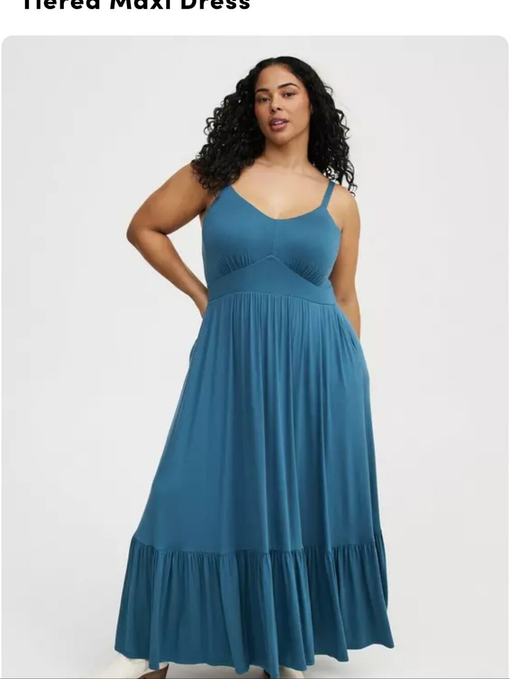 TORRID Super Soft Smocked Bodice Tiered Dress - Golden Glow 3XL - Picture 9 of 10